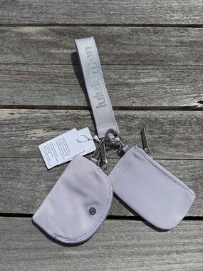 Lululemon Dual Pouch Wristlet Faint Lavender blue purple  NWT